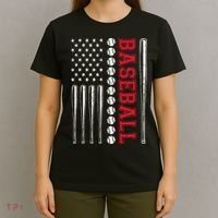 American Flag Baseball Team Gift T-Shirt thumb 4