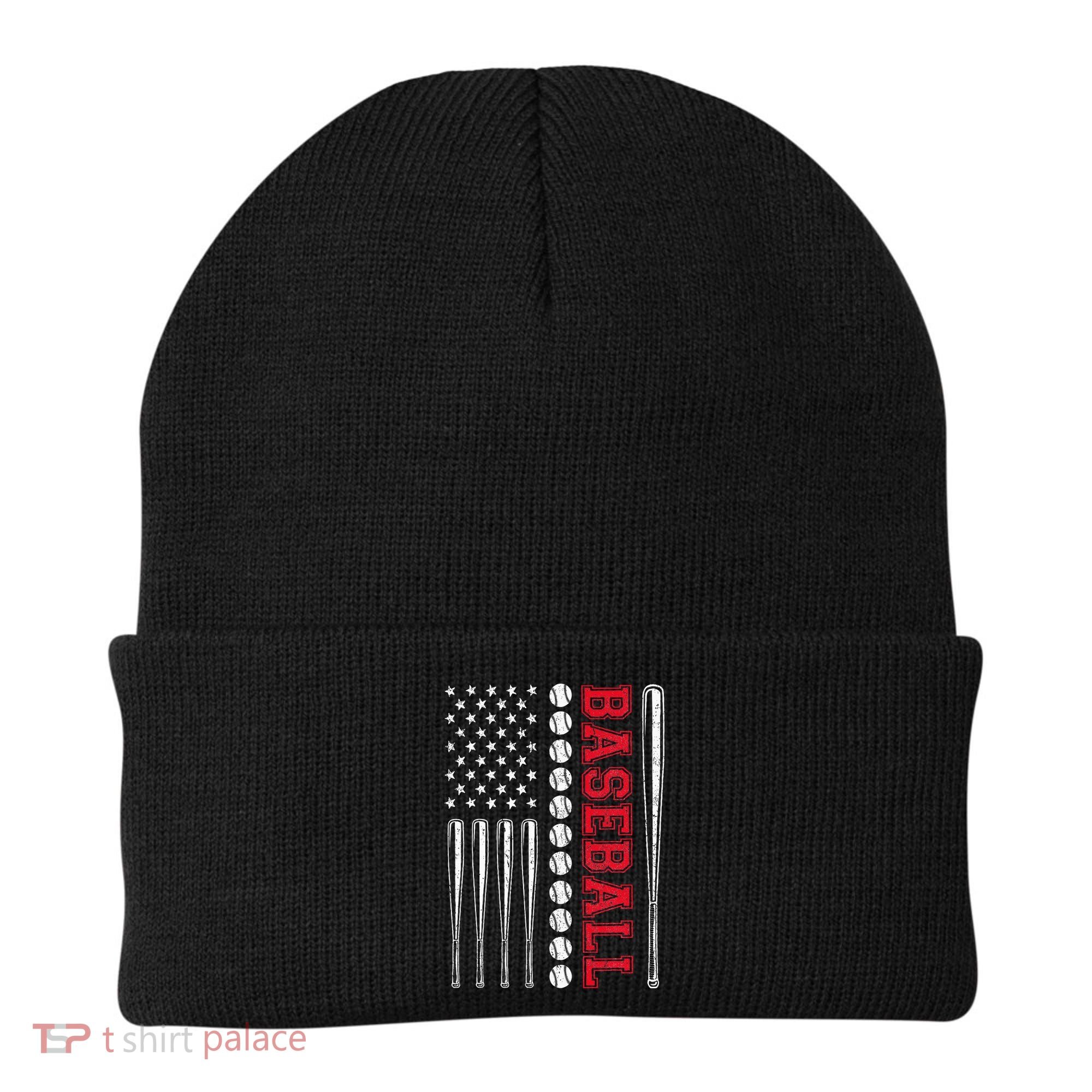 American Flag Baseball Team Gift Beanie