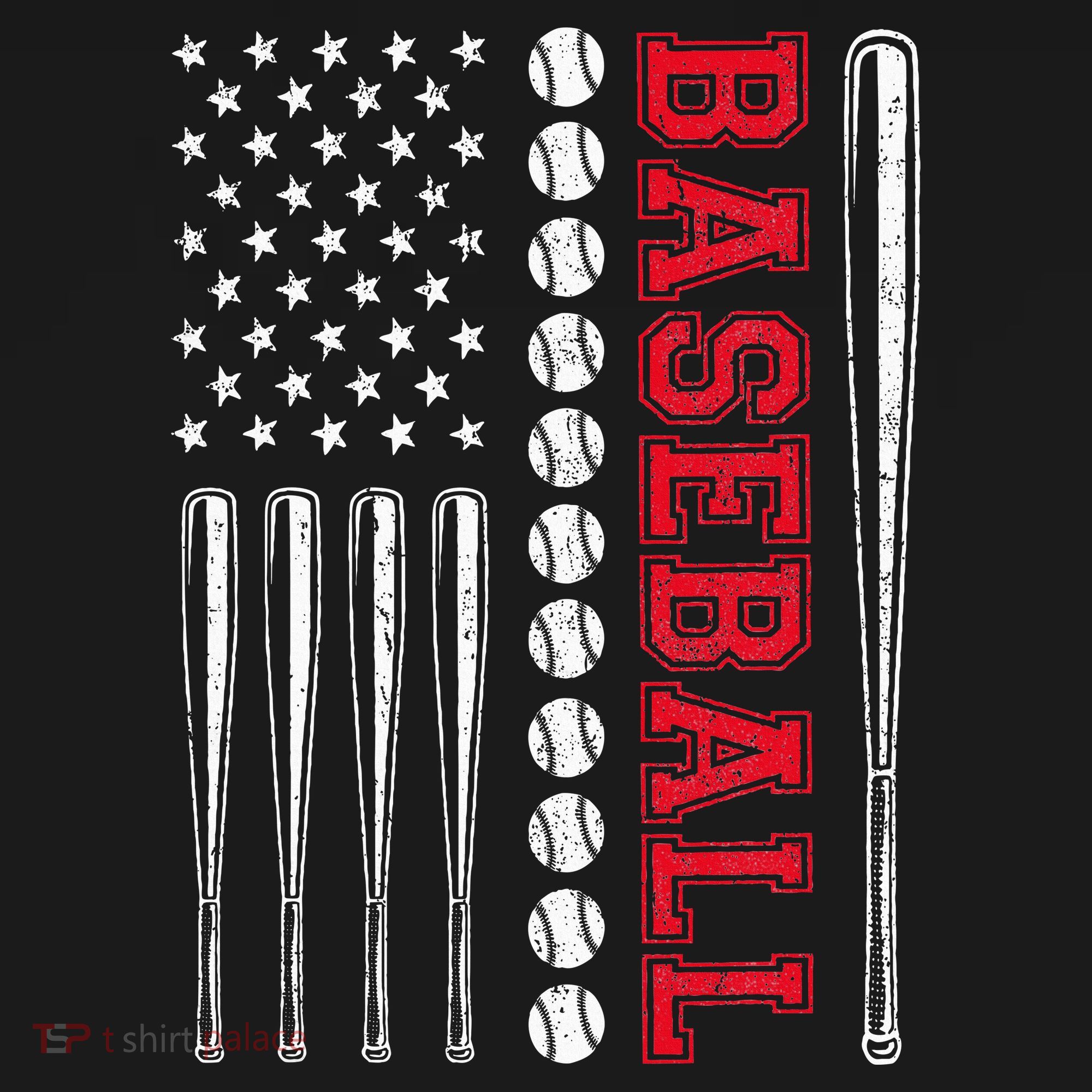 American Flag Baseball Team Gift Polo