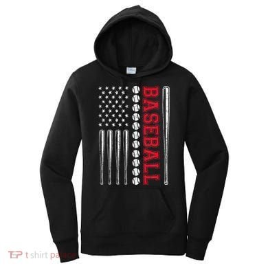 American Flag Baseball Team Gift Women's Hoodie