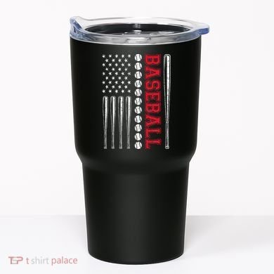 American Flag Baseball Team Gift Tumbler