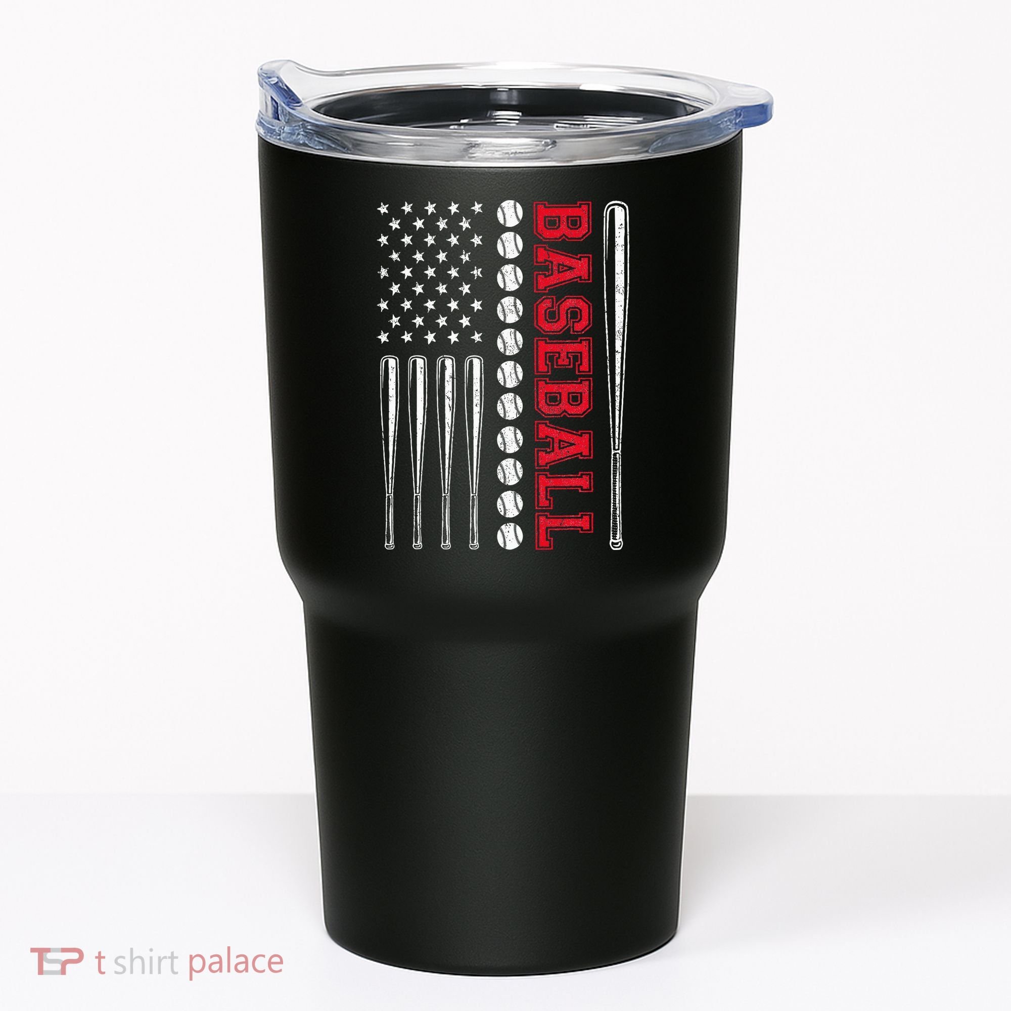 American Flag Baseball Team Gift Tumbler