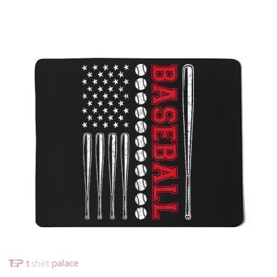 American Flag Baseball Team Gift Mousepad