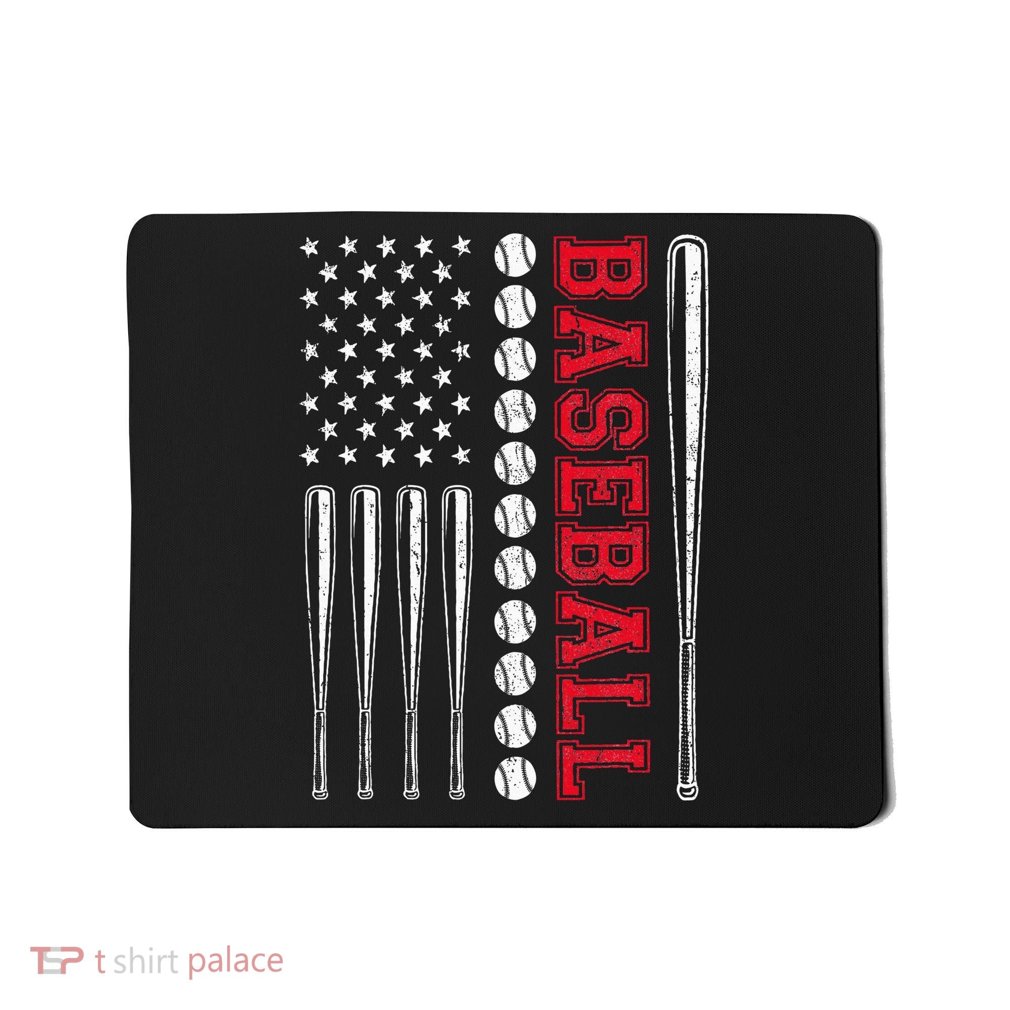 American Flag Baseball Team Gift Mousepad