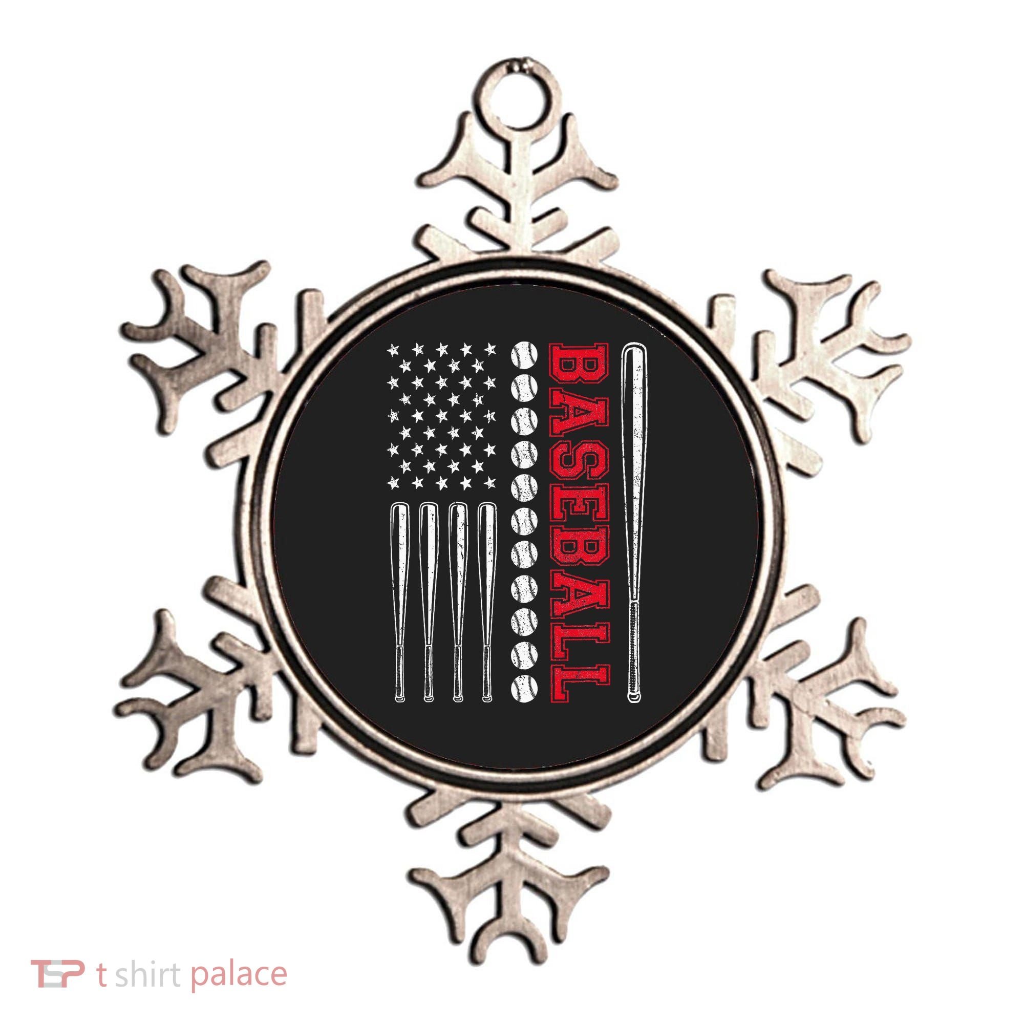 American Flag Baseball Team Gift Ornament