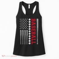 American Flag Baseball Team Gift Women's Tank Top thumb 0