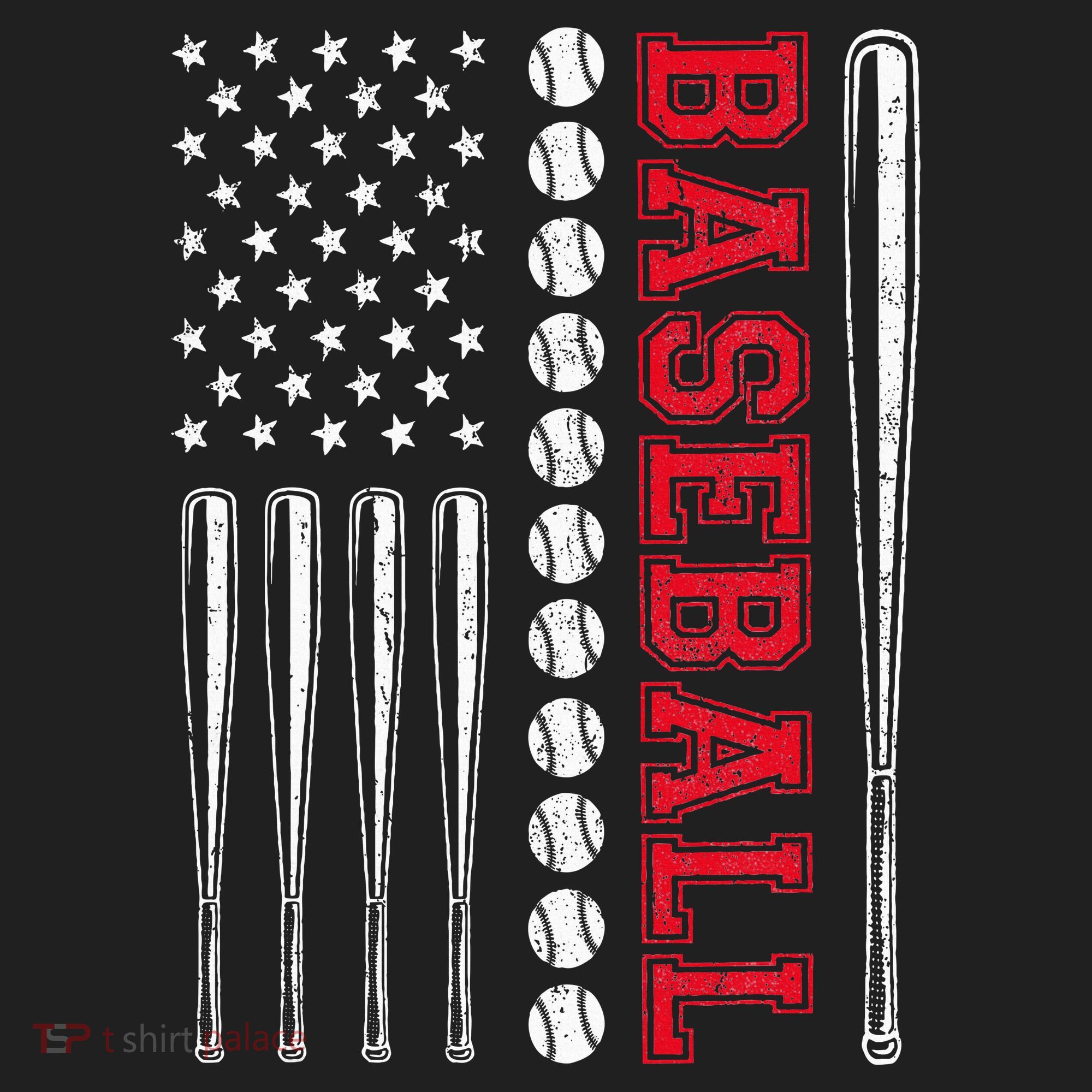 American Flag Baseball Team Gift Golf Towel