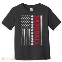 American Flag Baseball Team Gift Toddler T-Shirt thumb 0