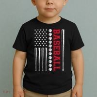 American Flag Baseball Team Gift Toddler T-Shirt thumb 2