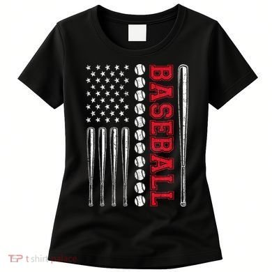 American Flag Baseball Team Gift Women's T-Shirt