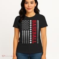 American Flag Baseball Team Gift Women's T-Shirt thumb 4