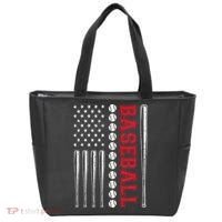 American Flag Baseball Team Gift Tote Bag thumb 0