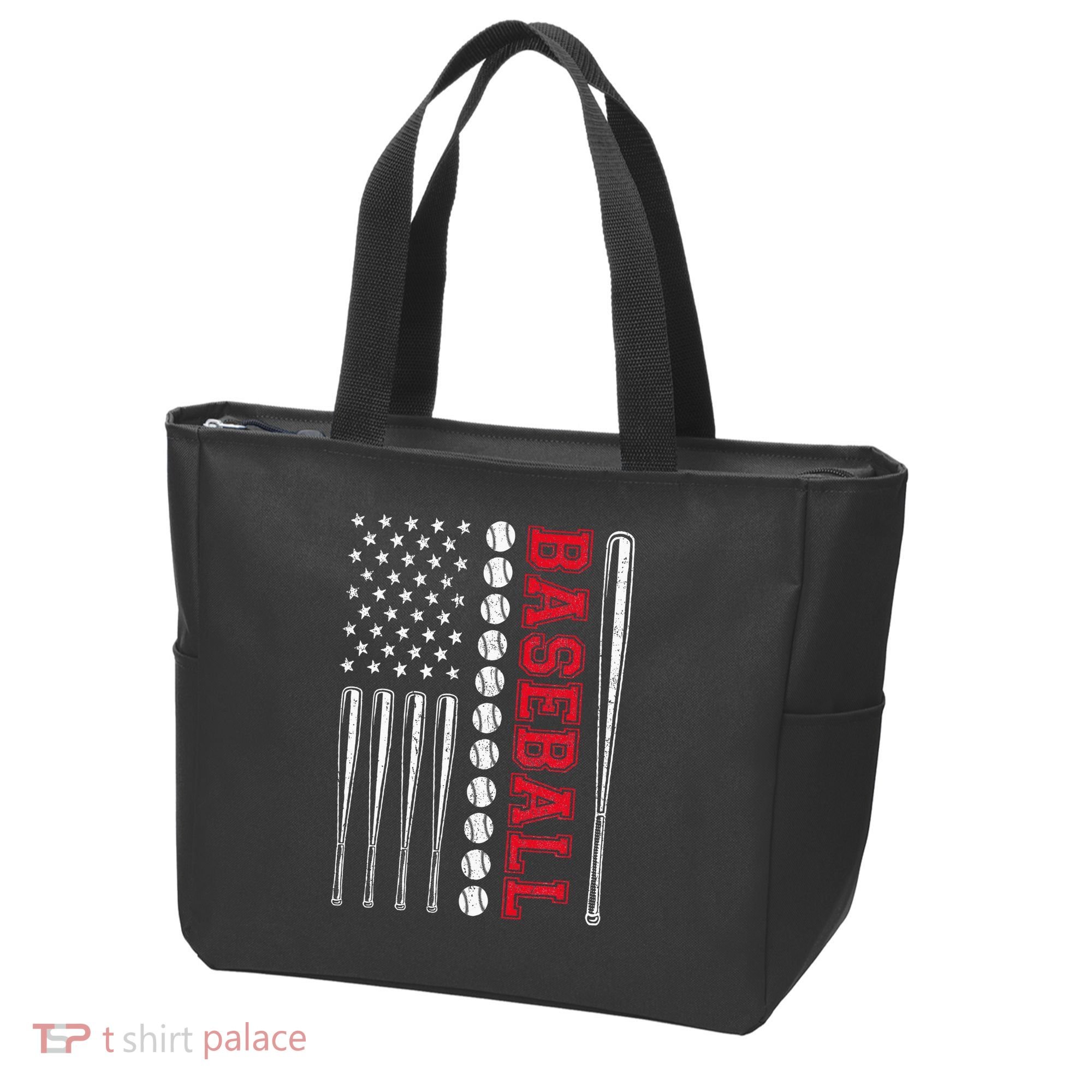 American Flag Baseball Team Gift Tote Bag