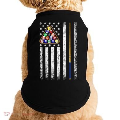 American Flag Billiards Vintage Pool Player Doggie Tank
