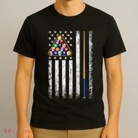 American Flag Billiards Vintage Pool Player T-Shirt thumb 3
