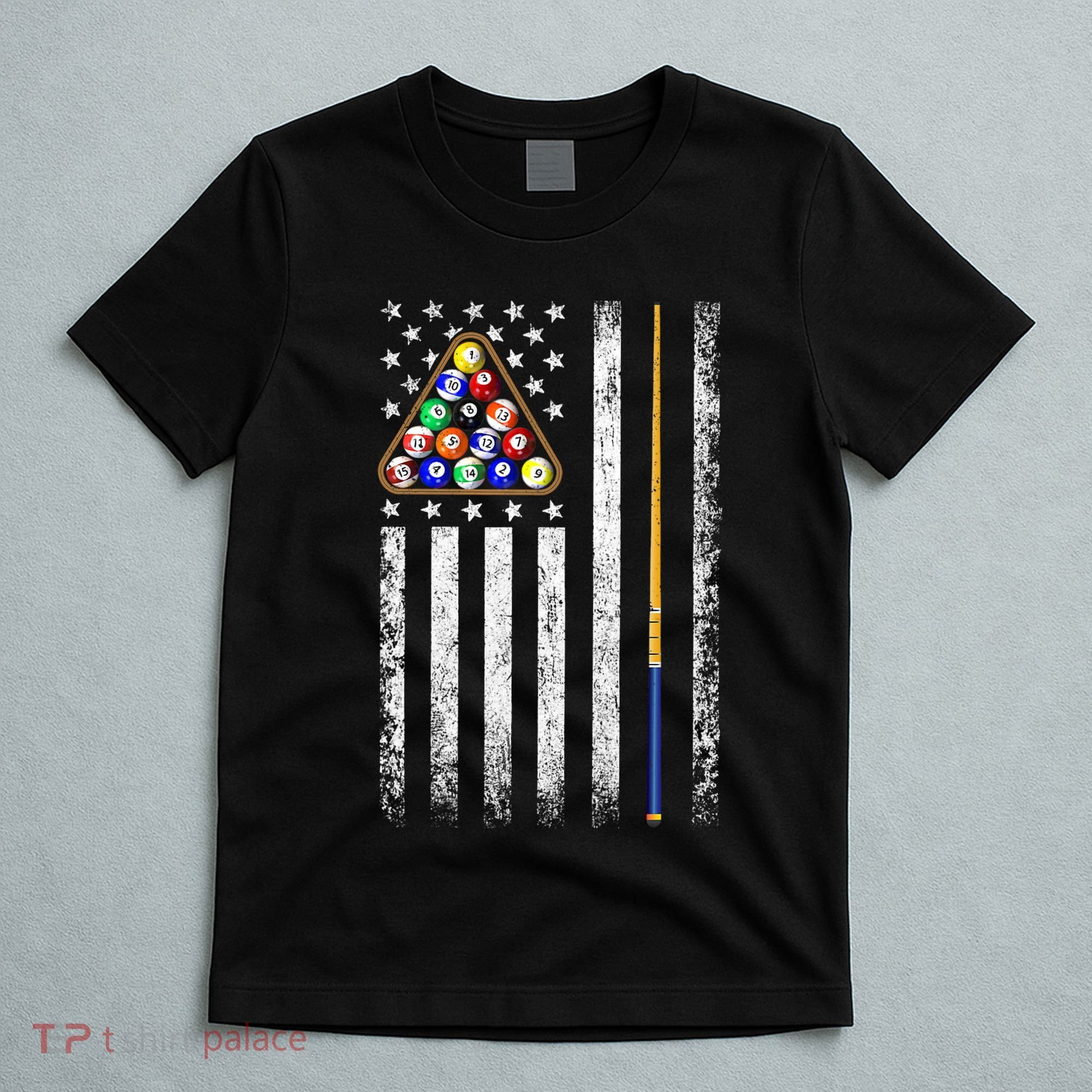 American Flag Billiards Vintage Pool Player T-Shirt
