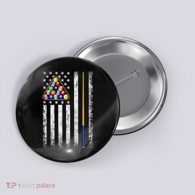 American Flag Billiards Vintage Pool Player Button