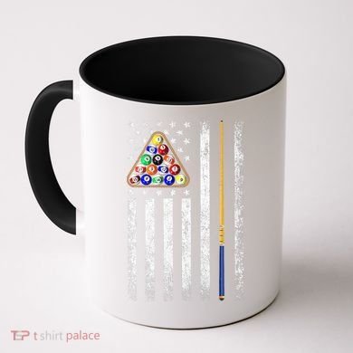 American Flag Billiards Vintage Pool Player Coffee Mug