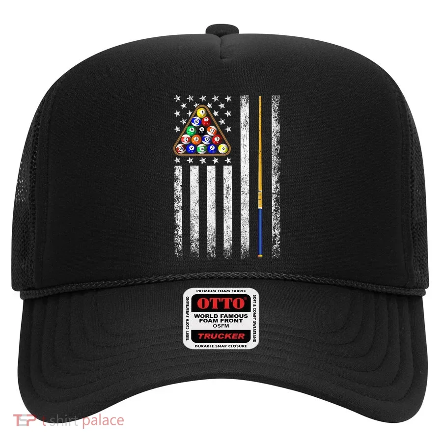 American Flag Billiards Vintage Pool Player Hat