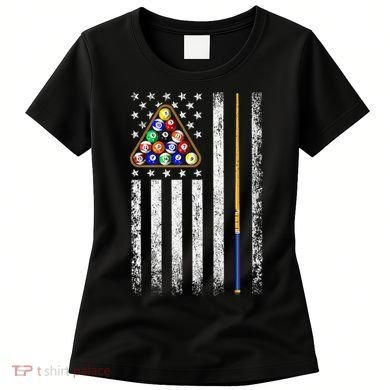 American Flag Billiards Vintage Pool Player Women's T-Shirt