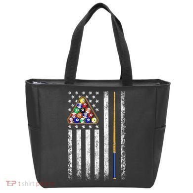 American Flag Billiards Vintage Pool Player Tote Bag