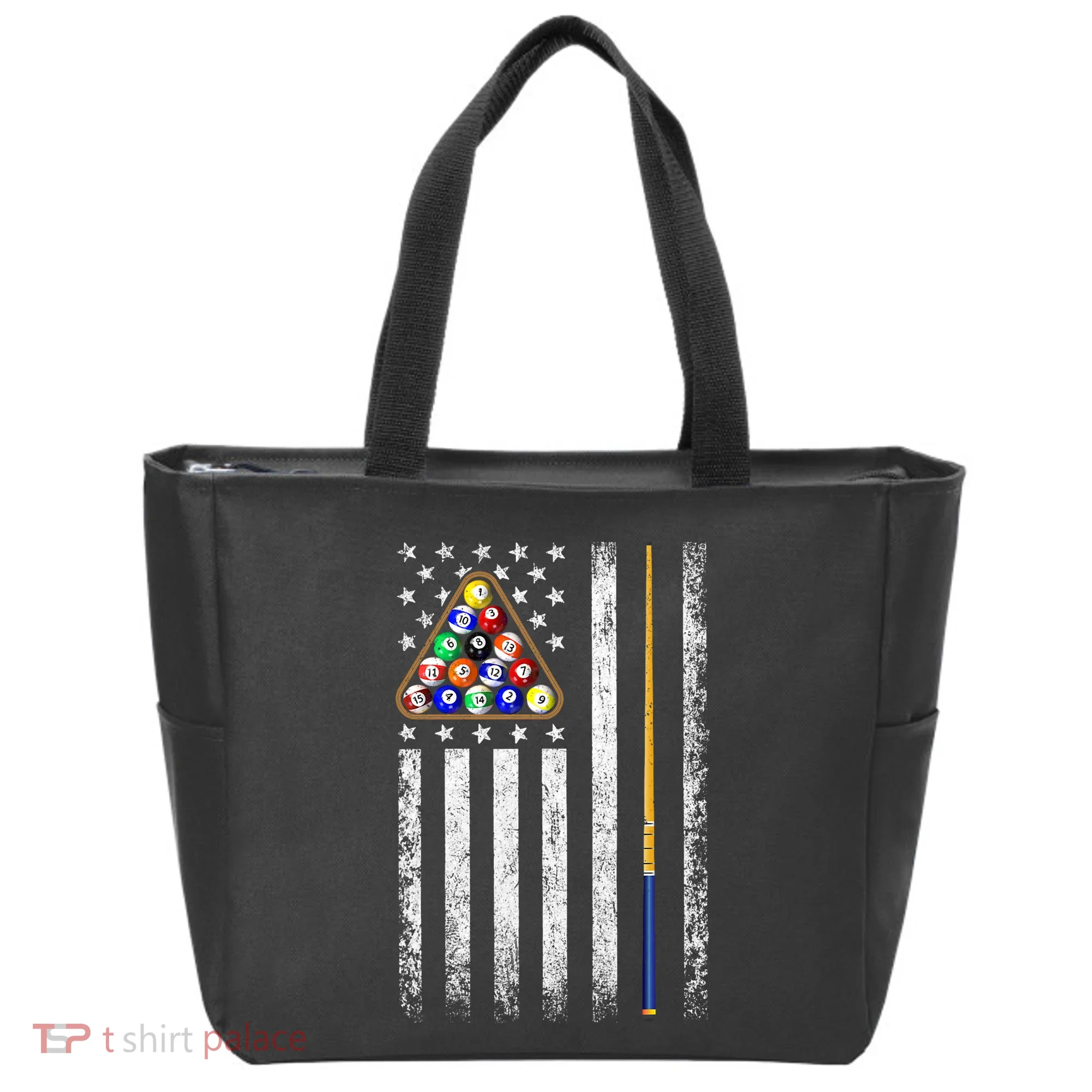 American Flag Billiards Vintage Pool Player Tote Bag