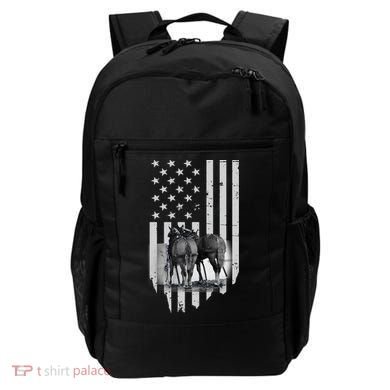 American Flag Belgian Draft Horses Gift For Farmer Meaningful Gift Backpack