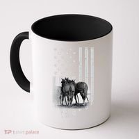 American Flag Belgian Draft Horses Gift For Farmer Meaningful Gift Coffee Mug thumb 0