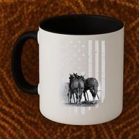 American Flag Belgian Draft Horses Gift For Farmer Meaningful Gift Coffee Mug thumb 2