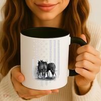 American Flag Belgian Draft Horses Gift For Farmer Meaningful Gift Coffee Mug thumb 3