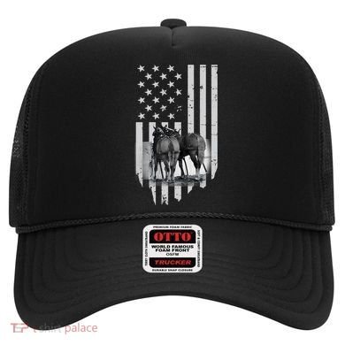 American Flag Belgian Draft Horses Gift For Farmer Meaningful Gift Hat