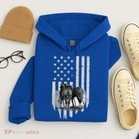 American Flag Belgian Draft Horses Gift For Farmer Meaningful Gift Hoodie thumb 4
