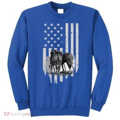 American Flag Belgian Draft Horses Gift For Farmer Meaningful Gift Sweatshirt