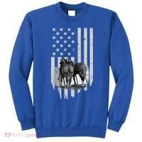 American Flag Belgian Draft Horses Gift For Farmer Meaningful Gift Sweatshirt thumb 0