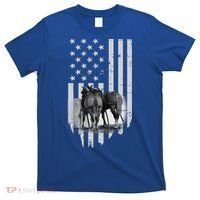 American Flag Belgian Draft Horses Gift For Farmer Meaningful Gift T-Shirt thumb 0