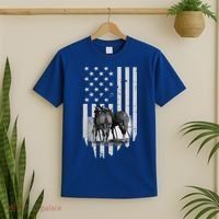 American Flag Belgian Draft Horses Gift For Farmer Meaningful Gift T-Shirt thumb 2