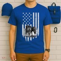 American Flag Belgian Draft Horses Gift For Farmer Meaningful Gift T-Shirt thumb 6