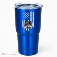 American Flag Belgian Draft Horses Gift For Farmer Meaningful Gift Tumbler thumb 0