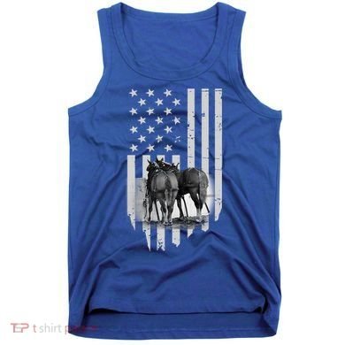 American Flag Belgian Draft Horses Gift For Farmer Meaningful Gift Tank Top