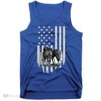 American Flag Belgian Draft Horses Gift For Farmer Meaningful Gift Tank Top thumb 0
