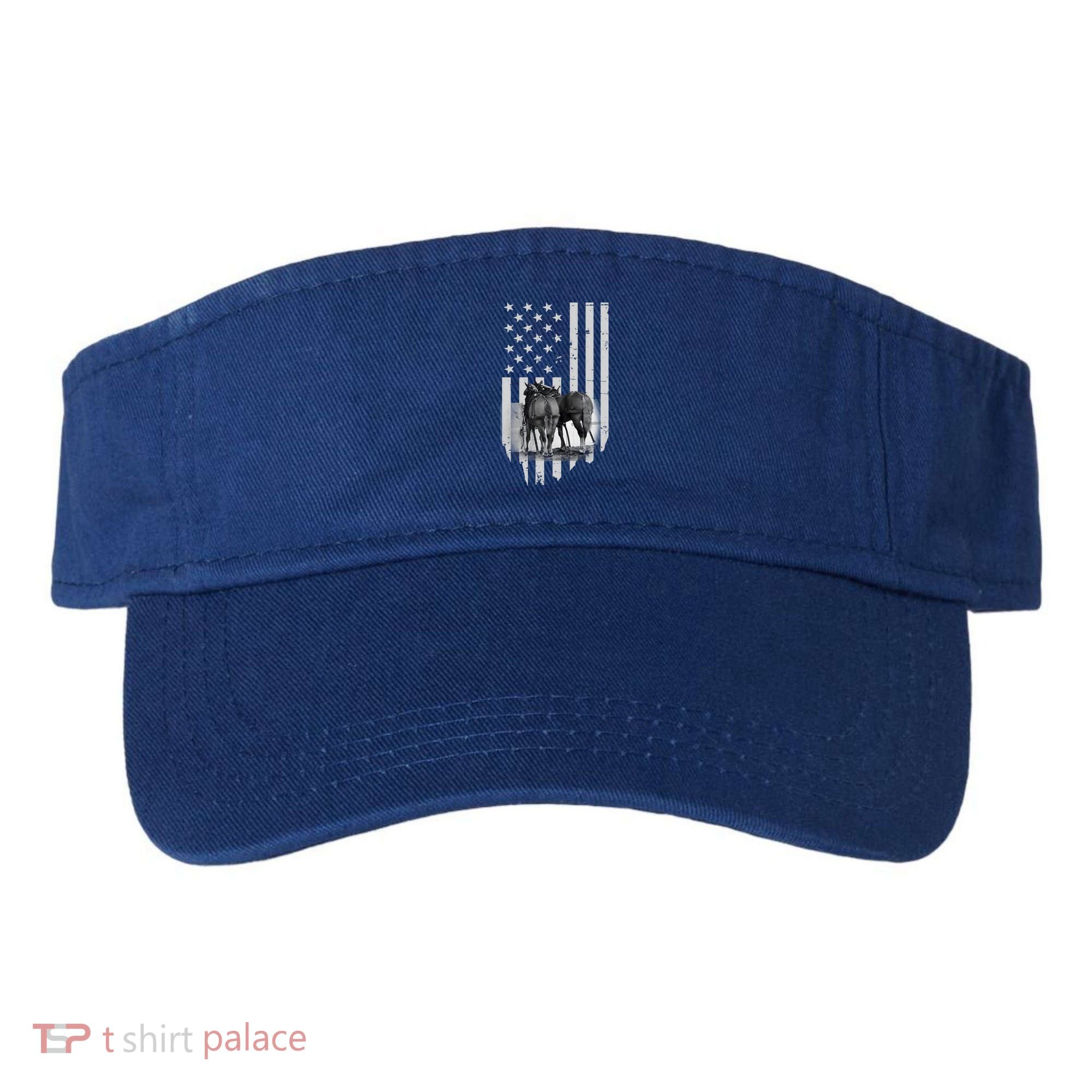 American Flag Belgian Draft Horses Gift For Farmer Meaningful Gift Visor