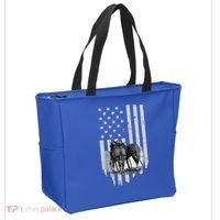 American Flag Belgian Draft Horses Gift For Farmer Meaningful Gift Tote Bag thumb 2