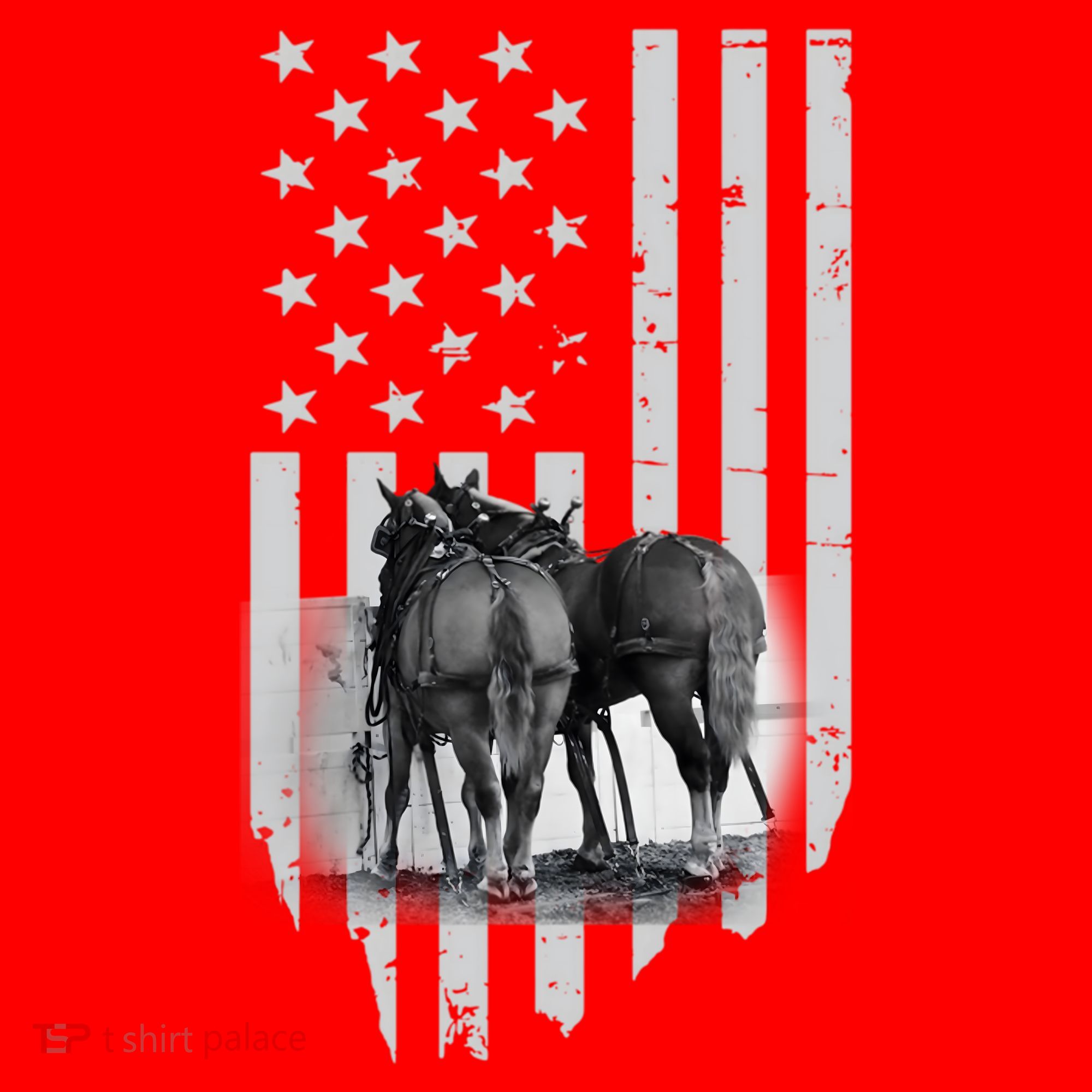 American Flag Belgian Draft Horses Gift For Farmer Meaningful Gift Santa Hat