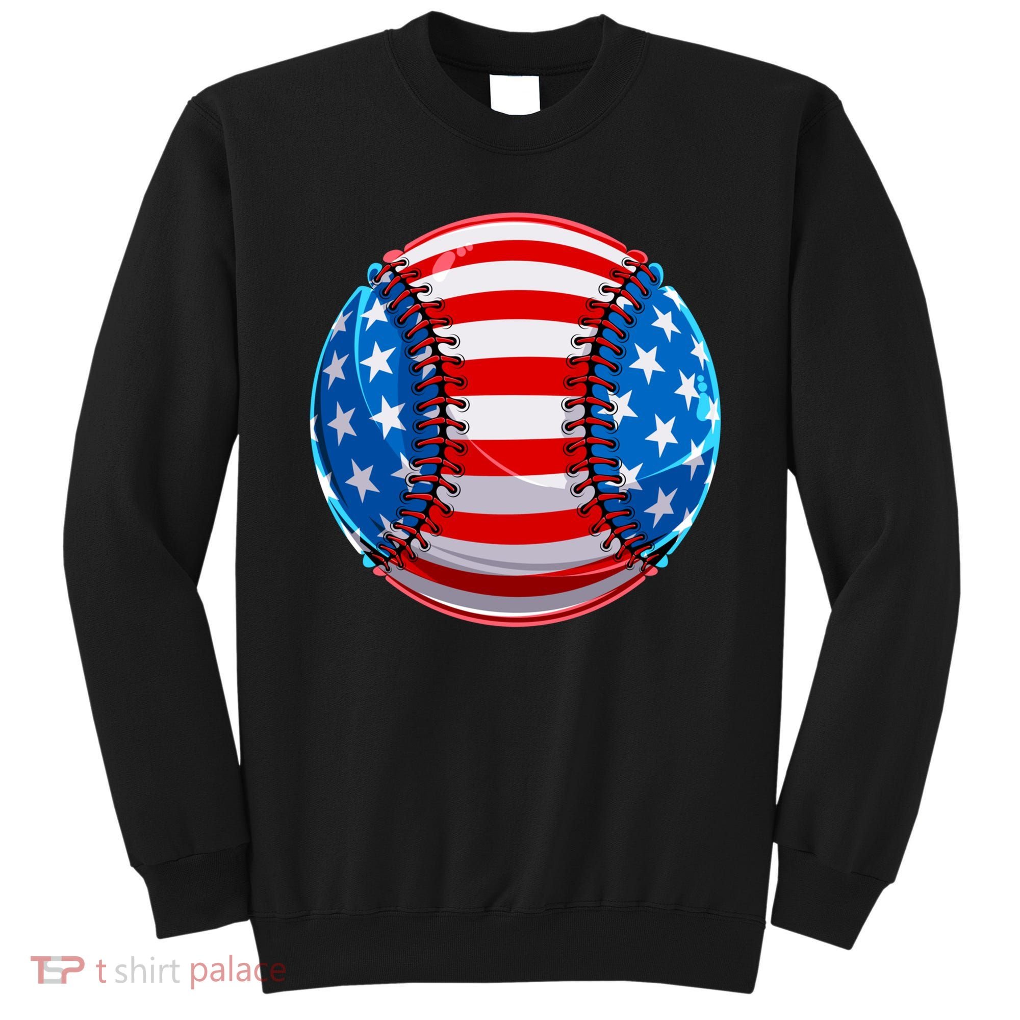 American Flag Baseball Gift 4th Of July Usa Flag Baseball Gift Sweatshirt