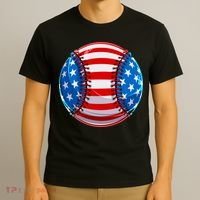 American Flag Baseball Gift 4th Of July Usa Flag Baseball Gift T-Shirt thumb 3