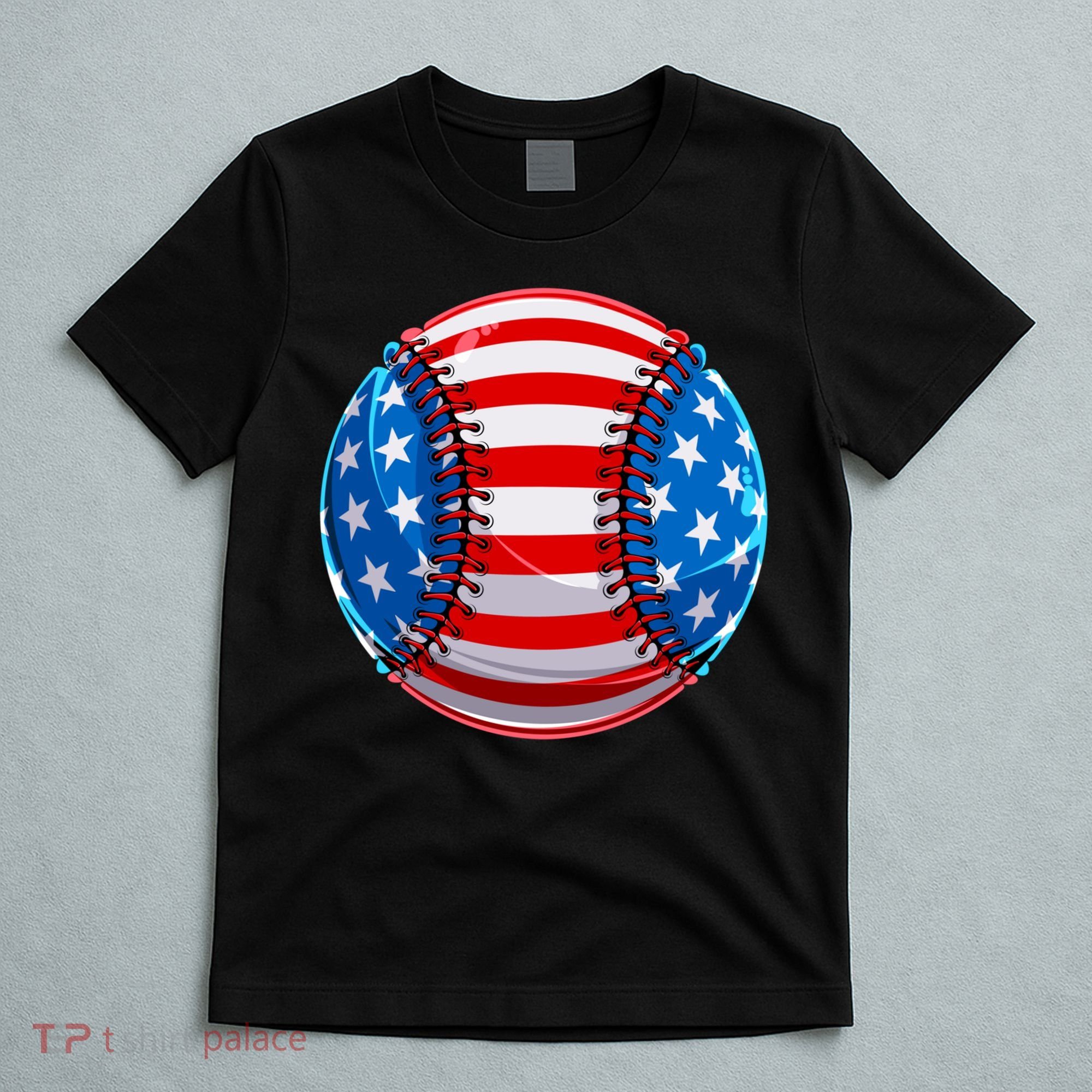 American Flag Baseball Gift 4th Of July Usa Flag Baseball Gift T-Shirt
