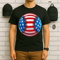 American Flag Baseball Gift 4th Of July Usa Flag Baseball Gift T-Shirt thumb 6
