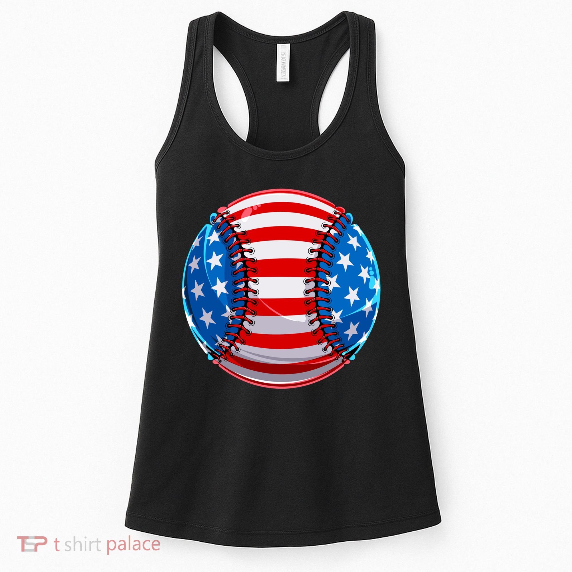 American Flag Baseball Gift 4th Of July Usa Flag Baseball Gift Women's Tank Top