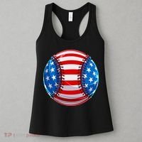 American Flag Baseball Gift 4th Of July Usa Flag Baseball Gift Women's Tank Top thumb 3