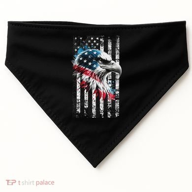 American Flag Bald Eagle Patriotic Bald Eagle USA-Made Doggie Bandana